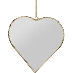 Fabrique de Styles Miroirs>Miroir cœur en laiton 20x21cm - Cœur Doré