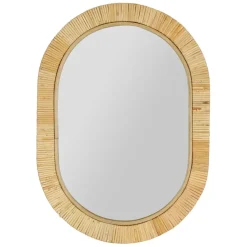 Fabrique de Styles Miroirs>Miroir en rotin et mdf 40x55cm - Tulum Naturel