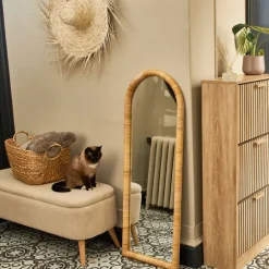 Fabrique de Styles Miroirs>Miroir en rotin 46x124cm - Ilena Naturel