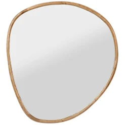 Fabrique de Styles Miroirs>Miroir irrégulier en bois de manguier 93x97cm -hervea Naturel