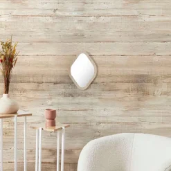 Fabrique de Styles Miroirs>Miroir losange en bois clair 25x34cm - Elio Marron