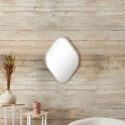 Fabrique de Styles Miroirs>Miroir losange en bois clair 44x60cm - Elio Marron