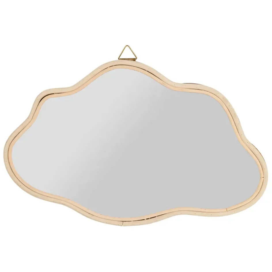 Fabrique de Styles Miroirs>Miroir nuage en rotin 40x25cm Naturel