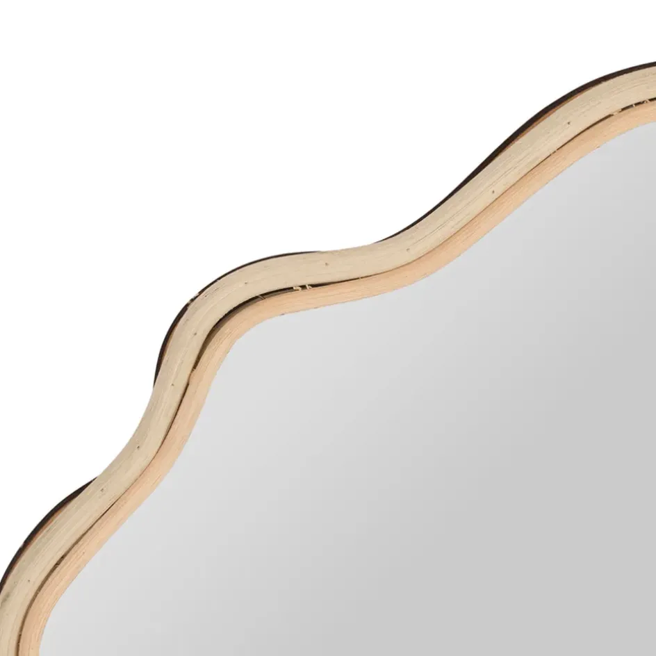 Fabrique de Styles Miroirs>Miroir nuage en rotin 40x25cm Naturel