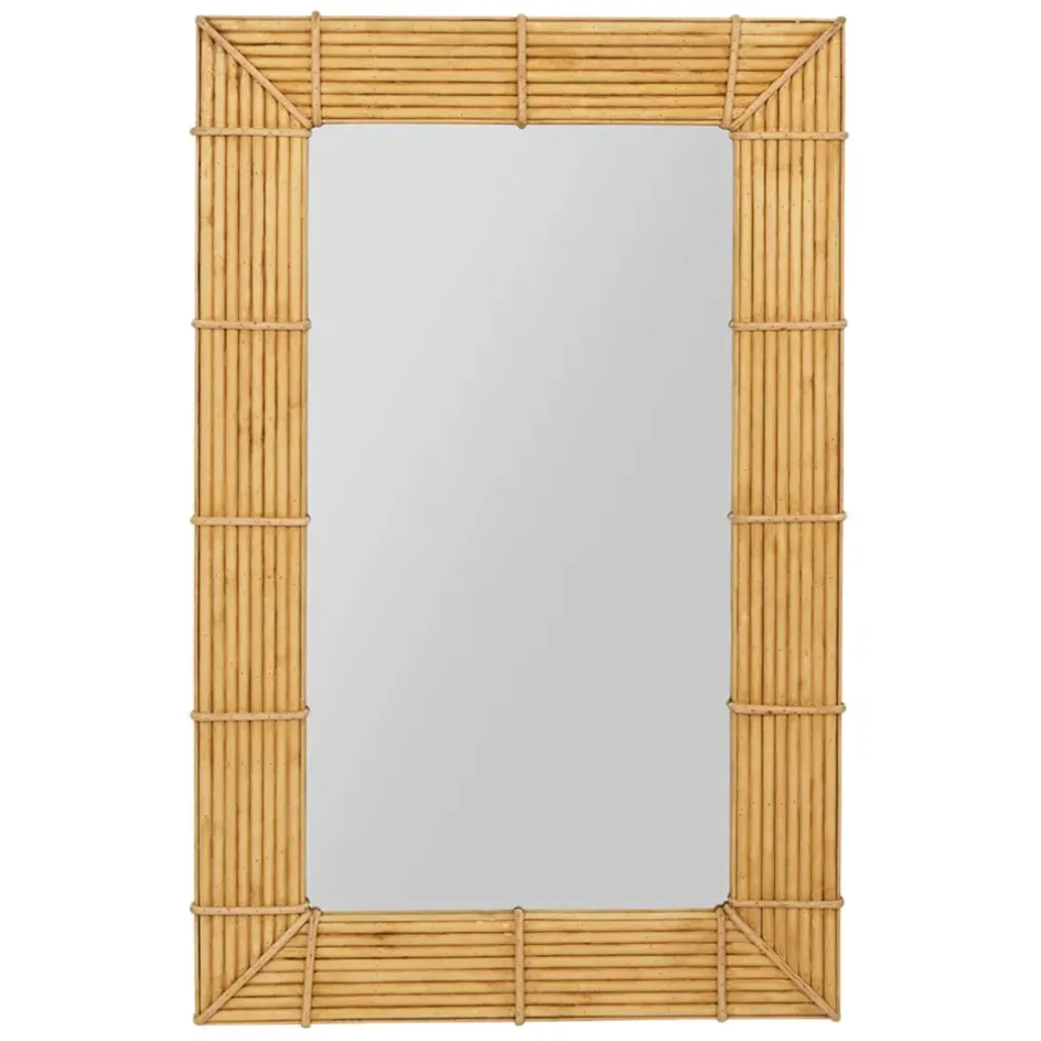 Fabrique de Styles Miroirs>Miroir rectangle en bambou 50x80cm - Owari Naturel