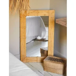 Fabrique de Styles Miroirs>Miroir rectangle en bambou 50x80cm - Owari Naturel