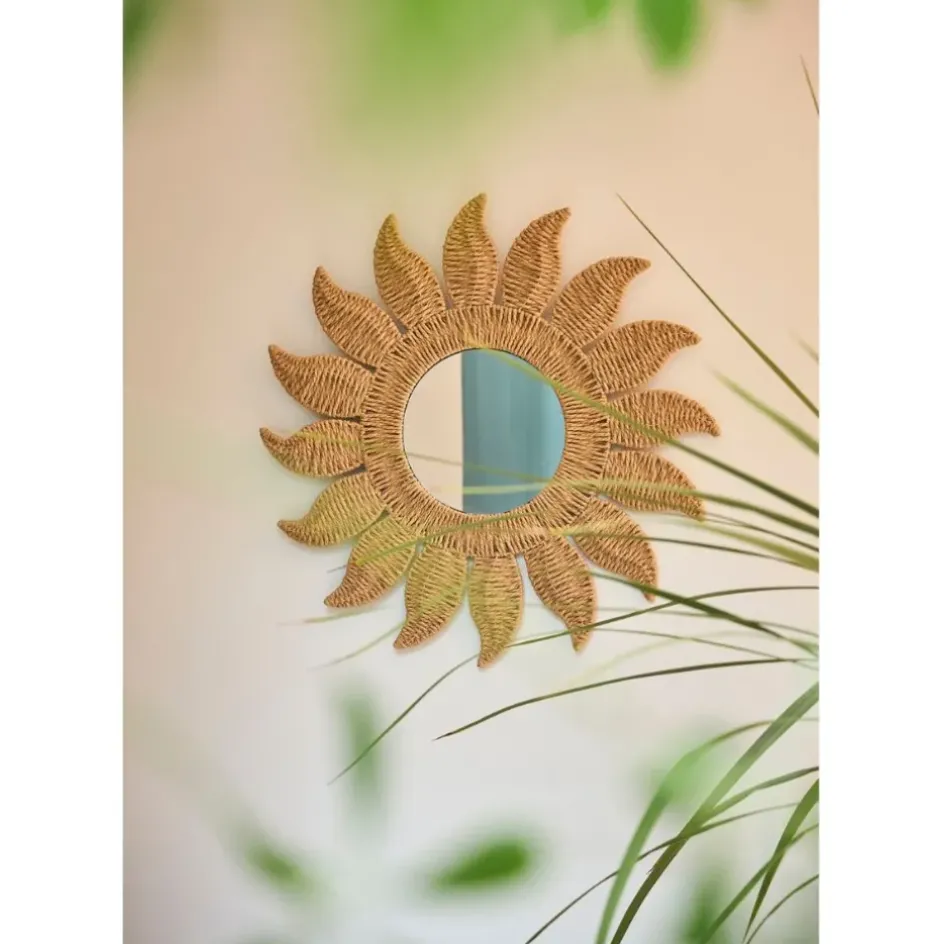 Fabrique de Styles Miroirs>Miroir rond en corde d60cm - Allegra Naturel