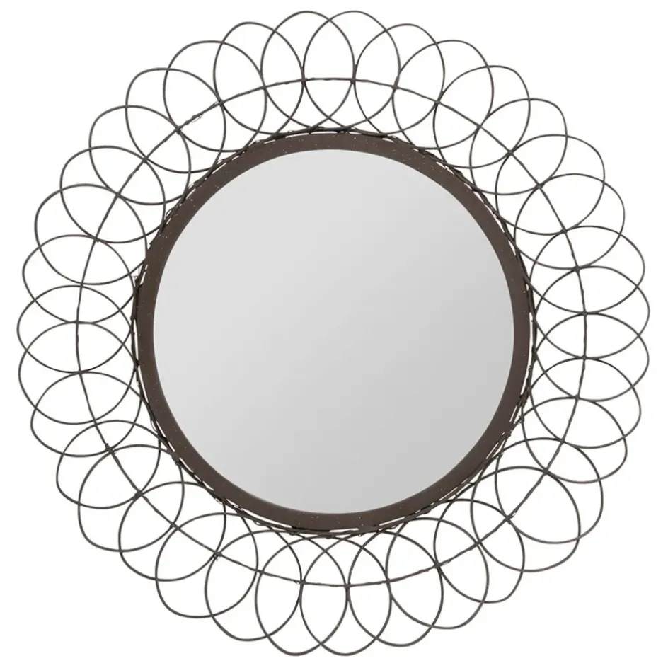 Fabrique de Styles Miroirs>Miroir rond en fer D44cm - Lore Noir