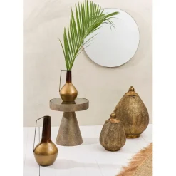 Fabrique de Styles Miroirs>Miroir rond en pin foncé d80cm - Mikawa Brun