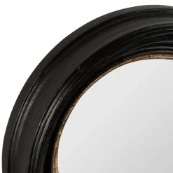 Fabrique de Styles Miroirs>Miroir rond noir et dore d21cm en résine - Aureol Noir, Doré
