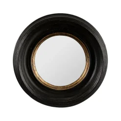 Fabrique de Styles Miroirs>Miroir rond oeil de sorciere noir et doré d16cm - Aureol Noir, Doré