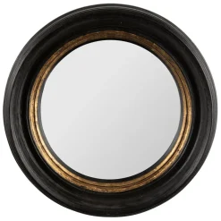 Fabrique de Styles Miroirs>Miroir rond oeil de sorciere noir et doré d33cm - Aureol Noir, Doré