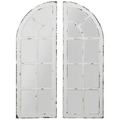 Fabrique de Styles Miroirs>Miroirs x2 patiné 40x117cm - orangerie Blanc