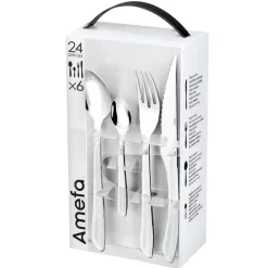 Fabrique de Styles Ménagères>Ménagère 24 pièces en acier - Eclat Blanc