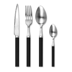 Fabrique de Styles Ménagères>Ménagère 24 pièces en inox et - Cottage Noir