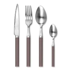 Fabrique de Styles Ménagères>Ménagère 24 pièces en inox et manche de rose - Cottage Bois