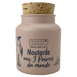 Fabrique de Styles Condiments Et Épices>Moutarde aux 3 poivres sauvages 130ml Taupe