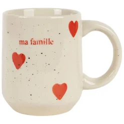 Fabrique de Styles Tasses Et Mugs>Mug en grès et rouge moucheté 35cl - Famille Blanc