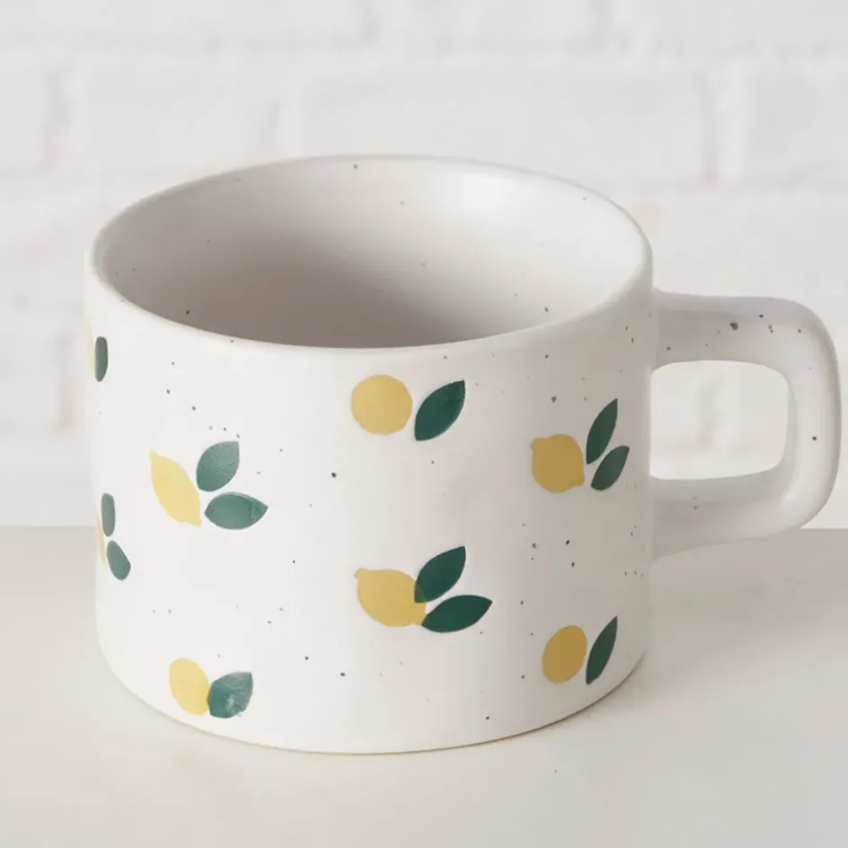 Fabrique de Styles Tasses Et Mugs>Mug en grès citron blanc 32cl Multicolore