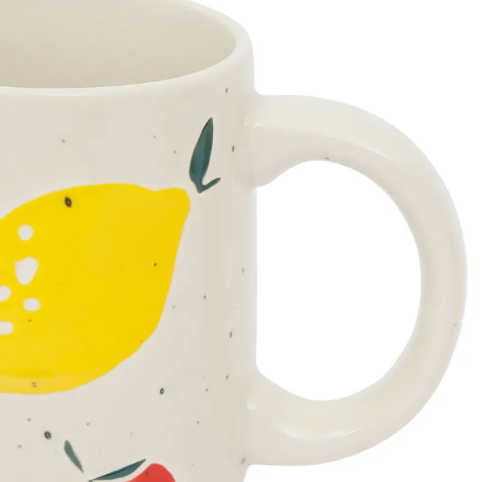 Fabrique de Styles Tasses Et Mugs>Mug en grès moucheté écru et 38cl - Les Fruits Multicolore
