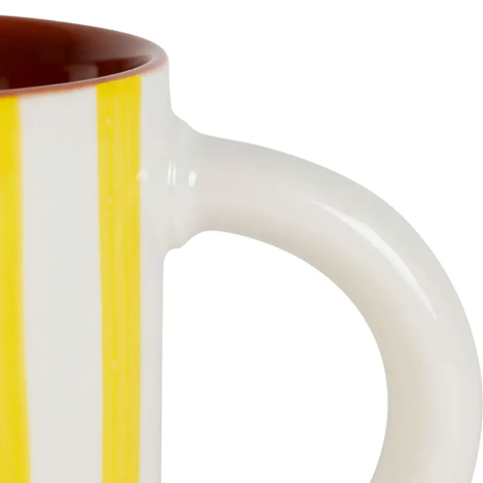 Fabrique de Styles Tasses Et Mugs>Mug en grès rayé jaune et blanc 40cl - Alaria Blanc, Jaune