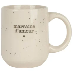 Fabrique de Styles Tasses Et Mugs>Mug marraine en grès moucheté 35cl Blanc