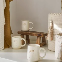 Fabrique de Styles Tasses Et Mugs>Mug Papy en grès moucheté 35cl - Bonheur Étoilé Blanc