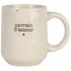 Fabrique de Styles Tasses Et Mugs>Mug parrain en grès moucheté 35cl Blanc