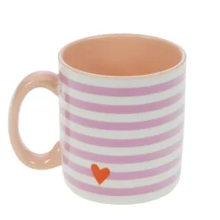 Fabrique de Styles Tasses Et Mugs>Mug rayé et blanc en porcelaine - Ella Rose