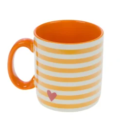 Fabrique de Styles Tasses Et Mugs>Mug rayé rouge et blanc en porcelaine - Ella Orange