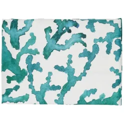 Fabrique de Styles Nappes>Nappe blanc et émeraude 160x160 - estran Blanc, Vert