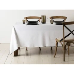 Fabrique de Styles Nappes>Nappe corino 160x160cm coton lavé 170g/m2 Blanc