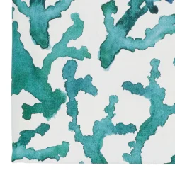 Fabrique de Styles Nappes>Nappe coton blanc et émeraude 260x160 - estran Blanc, Vert