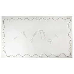 Fabrique de Styles Nappes>Nappe en coton écru 250x145cm - P'tit légumes Ecru