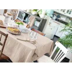 Fabrique de Styles Nappes>Nappe rectangle en gaze de coton unie pampa 150x250cm - Gaia Naturel