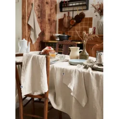 Fabrique de Styles Nappes>Nappe rectangle en lin lavé 170x250cm - Soline Sable