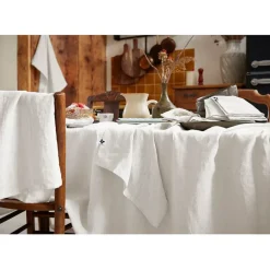 Fabrique de Styles Nappes>Nappe rectangle en lin lavé 170x250cm - Soline Craie