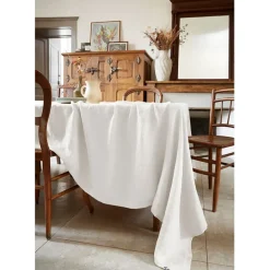 Fabrique de Styles Nappes>Nappe rectangle en lin lavé 170x250cm - Soline Craie