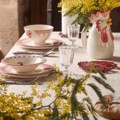 Fabrique de Styles Nappes>Nappe rectangulaire en coton blanc et 250x160cm - P'tits cœurs Rouge