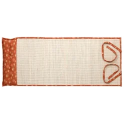 Fabrique de Styles Draps De Plage Et Foutas>Natte de plage avec coussin et écru - sweet leaves Terracotta