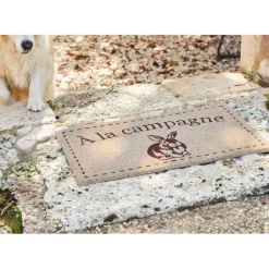 Fabrique de Styles Paillassons>Paillasson campagne en coco naturel 73x43cm - Campagne Naturel, Rouge