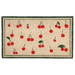 Fabrique de Styles Paillassons>Paillasson cerise en coco gris et rouge 73x43 - Cerise Gris, Rouge