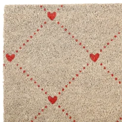 Fabrique de Styles Paillassons>Paillasson en coco naturel et rouge 73x43cm - P'tit Cœur Gris, Rouge