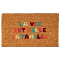 Fabrique de Styles Paillassons>Paillasson "la vie est belle" en coco 73x43cm - Famille Multicolore