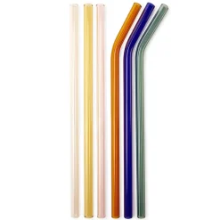 Fabrique de Styles Accessoires Réutilisables>Pailles en verre reutilisables colorees Multicolore