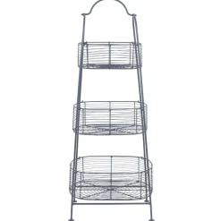 Fabrique de Styles Paniers Et Corbeilles>Panier 3 niveaux reserve en fer Gris