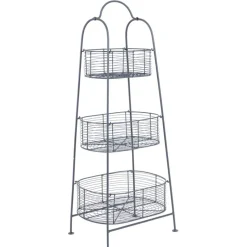Fabrique de Styles Paniers Et Corbeilles>Panier 3 niveaux reserve en fer Gris