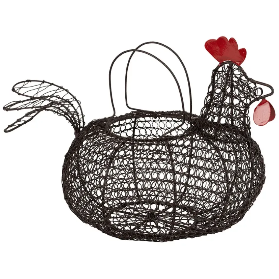 Fabrique de Styles Paniers Et Corbeilles>Panier en forme de poule en fer - Campagne Naturel