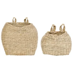 Fabrique de Styles Paniers Et Corbeilles>Panier mural x2 recif 31x26x21 - 18x13x13cm jonc de mer Naturel