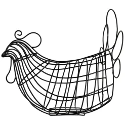 Fabrique de Styles Paniers Et Corbeilles>Panier poule en fer - Reserve Noir